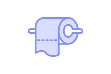 Tuvalet Kağıdı duoton çizgi simgesi, vektör, piksel mükemmel, illüstratör dosyası