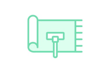 Halı temiz duoton çizgi simgesi, vektör, piksel mükemmel, illüstratör dosyası