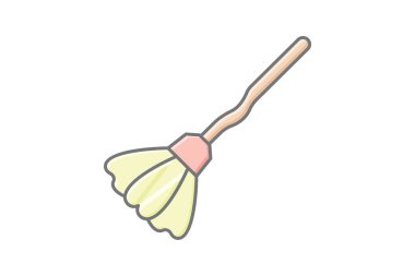 Süpürge çubuğu doğrusal renk simgesi, vektör, piksel mükemmel, illüstratör dosyası