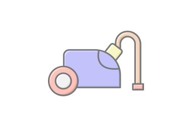 elektrikli süpürge doğrusal renk simgesi, vektör, piksel mükemmel, illüstratör dosyası