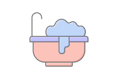 Küvet doğrusal renk simgesi, vektör, piksel mükemmel, illüstratör dosyası