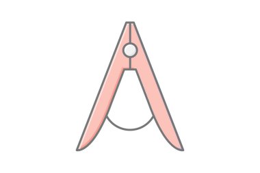 Clothespin doğrusal renk simgesi, vektör, piksel mükemmel, illüstratör dosyası