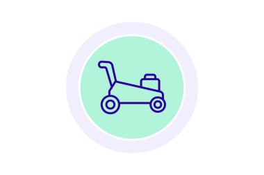 Çimen biçme renk çemberi simgesi, vektör, piksel mükemmel, illüstratör dosyası