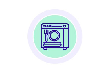 Bulaşık makinesi renk çemberi simgesi, vektör, piksel mükemmel, illüstratör dosyası