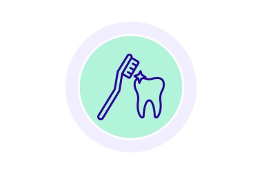 Diş temizleme renk çemberi simgesi, vektör, piksel mükemmel, illüstratör dosyası