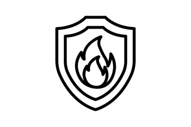 Isı koruma çizgisi simgesi, vektör, piksel mükemmel, illüstratör dosyası