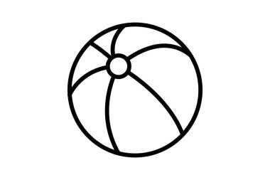 Beach Ball çizgi simgesi, vektör, piksel mükemmel, illüstratör dosyası