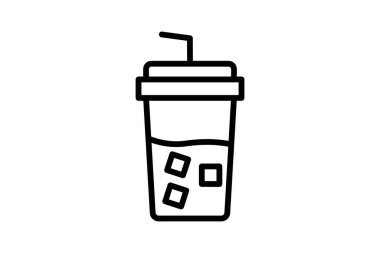 Cool İçecek satır simgesi, vektör, piksel mükemmel, illüstratör dosyası