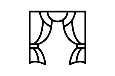 Perde çizgisi simgesi, vektör, piksel mükemmel, illüstratör dosyası