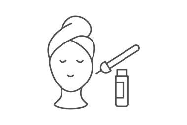 Cilt Tedavi İnce Çizgisi simgesi, vektör, piksel mükemmel, illüstratör dosyası