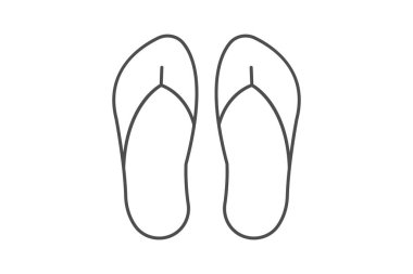 Flip-flops ince çizgi simgesi, vektör, piksel mükemmel, illüstratör dosyası