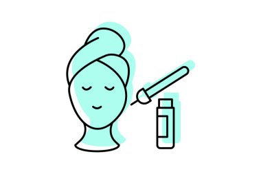 Cilt Tedavisi renk gölgesi İnce çizgi simgesi, vektör, piksel mükemmel, illüstratör dosyası