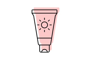 UV Savunma renk gölge ince simgesi, vektör, piksel mükemmel, illüstratör dosyası