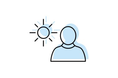 Güneş Işığı Bakım Rengi İnce Çizgisi simgesi, vektör, piksel mükemmel, illüstratör dosyası