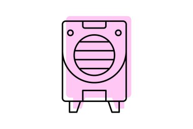 Soğutucu renk gölge ince çizgi simgesi, vektör, piksel mükemmel, illüstratör dosyası