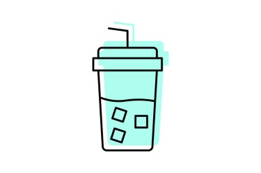 Cool İçecek renk gölge ince simgesi, vektör, piksel mükemmel, illüstratör dosyası