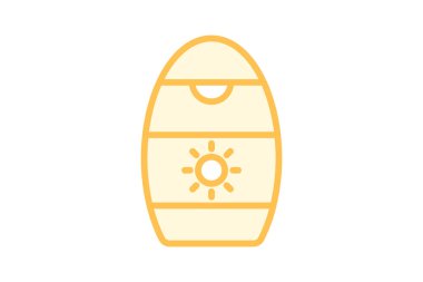 Güneş kremi duoton çizgi simgesi, vektör, piksel mükemmel, illüstratör dosyası