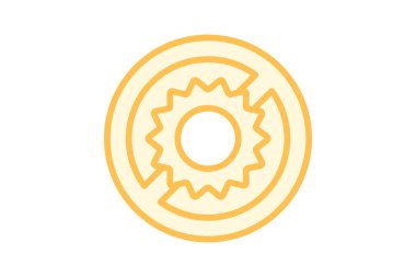 Güneş duoton çizgi simgesi, vektör, piksel mükemmel değil, illüstratör dosyası