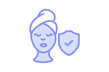 Cilt Koruma duoton çizgi simgesi, vektör, piksel mükemmel, illüstratör dosyası