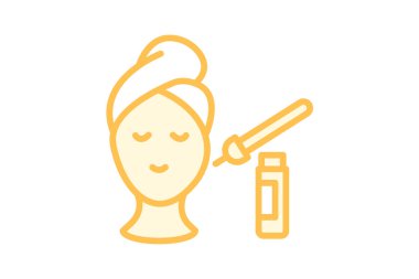 Cilt Tedavisi duoton çizgi simgesi, vektör, piksel mükemmel, illüstratör dosyası