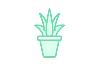 Aloe Vera Gel duoton çizgi simgesi, vektör, piksel mükemmel, illüstratör dosyası