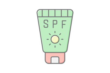 SPF Koruma doğrusal renk simgesi, vektör, piksel mükemmel, illüstratör dosyası