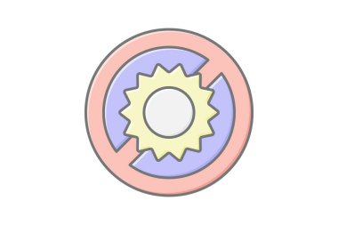 Güneş lineal renk simgesi, vektör, piksel mükemmel değil, illüstratör dosyası