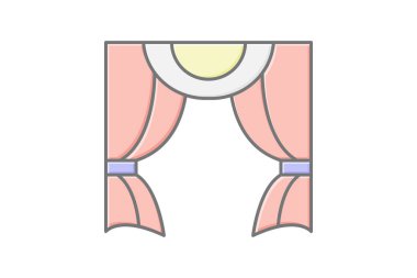 Perde doğrusal renk simgesi, vektör, piksel mükemmel, illüstratör dosyası