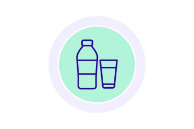 Su rengi çember simgesi, vektör, piksel mükemmel, illüstratör dosyası