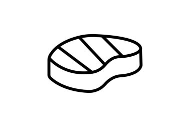 Biftek çizgisi simgesi, vektör, piksel mükemmel, illüstratör dosyası