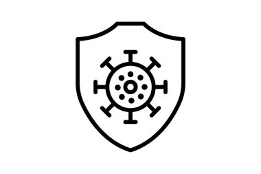 Virüs Koruma Hattı simgesi, vektör, piksel mükemmel, illüstratör dosyası