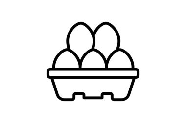 Yumurta Tablası çizgi simgesi, vektör, piksel mükemmel, illüstratör dosyası