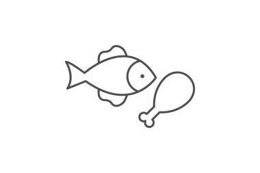 Diyet Beslenme İnce Çizgisi simgesi, vektör, piksel mükemmel, illüstratör dosyası