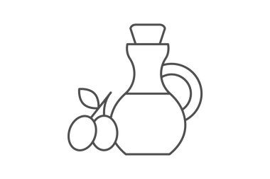 Zeytinyağı ince simgesi, vektör, piksel mükemmel, illüstratör dosyası