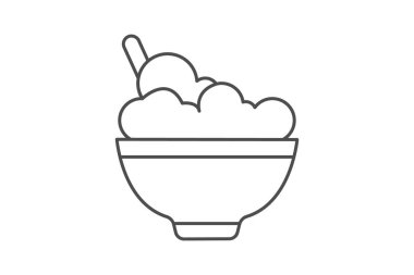 Salata kasesi ince simgesi, vektör, piksel mükemmel, illüstratör dosyası