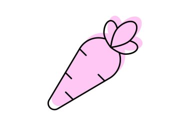 Havuç rengi gölge ince çizgi simgesi, vektör, piksel mükemmel, illüstratör dosyası