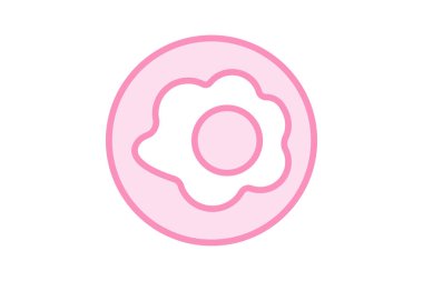 Kızarmış yumurta duoton çizgi simgesi, vektör, piksel mükemmel, illüstratör dosyası