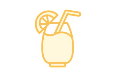 Portakal suyu duoton çizgi simgesi, vektör, piksel mükemmel, illüstratör dosyası