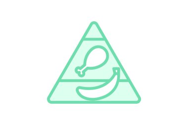 Gıda Piramidi duoton çizgi simgesi, vektör, piksel mükemmel, illüstratör dosyası