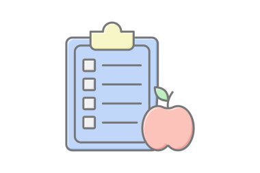 Diyet Planı doğrusal renk simgesi, vektör, piksel mükemmel, illüstratör dosyası