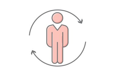 İşçi Refresh çizgi simgesi, vektör, piksel mükemmel, illüstratör dosyası