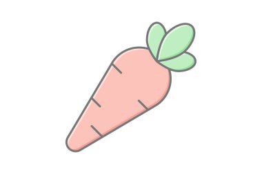 Havuç doğrusal renk simgesi, vektör, piksel mükemmel, illüstratör dosyası