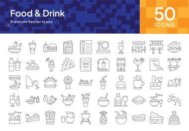 Food and Drink Icon Pack for Culinary Arts, Recipes, and Restaurant Business Solutions clipart