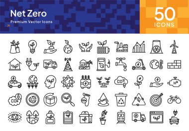 Net Zero Stroke Icon Pack - Eco-Friendly and Sustainable Icons for Climate Awareness clipart