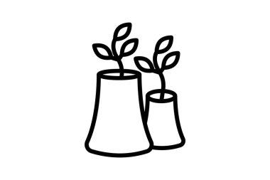 Güç Nükleer çizgi simgesi, vektör, piksel mükemmel, illüstratör dosyası