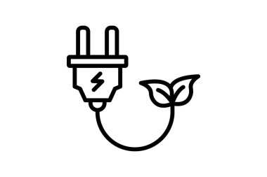 Eko Soket çizgi simgesi, vektör, piksel mükemmel, illüstratör dosyası