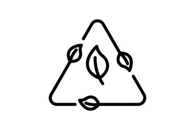 Yaprak Geri Dönüşüm Çizgisi simgesi, vektör, piksel mükemmel, illüstratör dosyası