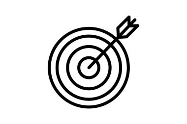 Hedef satır simgesi, vektör, piksel mükemmel, illüstratör dosyası