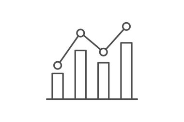 Çubuk Grafik İnce Çizgisi simgesi, vektör, piksel mükemmel, illüstratör dosyası