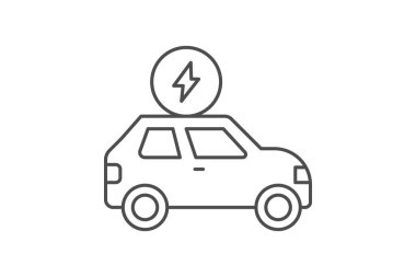 Elektronik Araç İnce Çizgisi simgesi, vektör, piksel mükemmel, illüstratör dosyası